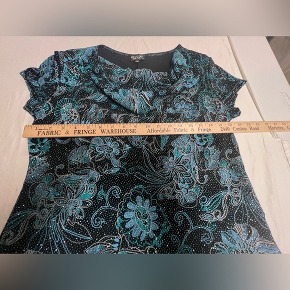 HELENE BLAKE WOMEN’s SHORT SLEEVE DRESSY TOP SIZE PXL. BEAUTIFUL LIKE BRAND NEW - Picture 6 of 11